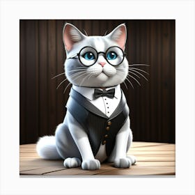 Cat In Tuxedo Canvas Print