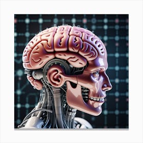 Human Brain With Artificial Intelligence 4 Canvas Print