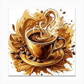 Coffee Cup Ink Painting 1 Canvas Print