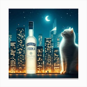 Vodka Cat Canvas Print