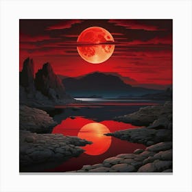 Red Moon Canvas Print