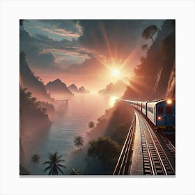 Train In The Mountains Canvas Print