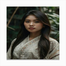 A Beautiful Asian Girl Model portrait Canvas Print