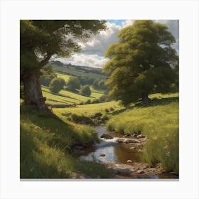 Stream In The Countryside 6 Canvas Print