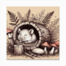 Mouse In The Woods Canvas Print