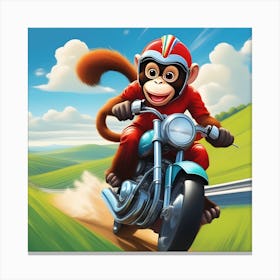 Biker Monkey Canvas Print
