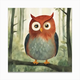 Owl In The Woods Canvas Print