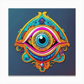 Colorful And Bold Evil Eye For A Sticker Design Canvas Print
