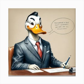 Duck Businessman Canvas Print