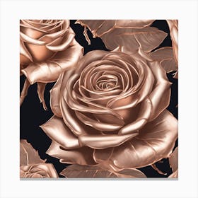 Roses On Black Background Canvas Print