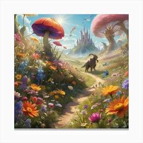 Mushroom Wonderland Paintings Art Print Canvas Print