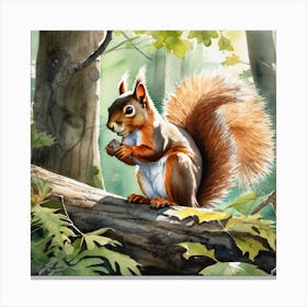 Squirrel In The Woods 57 Canvas Print