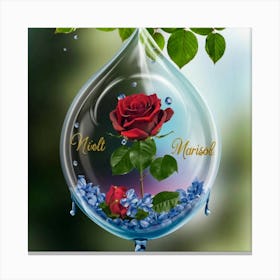 The Realistic And Real Picture Of Beautiful Rose 3 Canvas Print