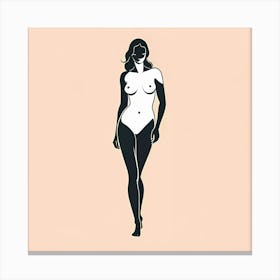 Evolving Silhouette I: Illustration Of A Nude Woman Canvas Print