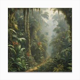 Tropical Forest Art Print Paintings Canvas Print