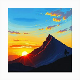 Sunset On The Mountain Canvas Print