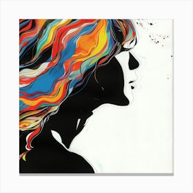 Woman With Colourful Hair Canvas Print