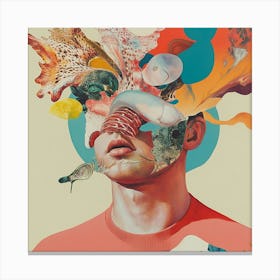 Man With A Fish On His Head Canvas Print