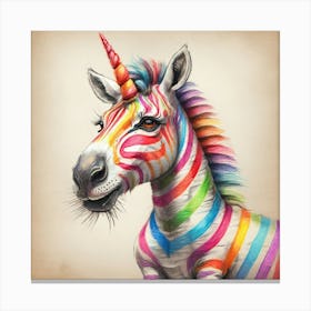 Rainbow Zebra 20 Canvas Print