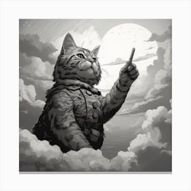 Cat In The Clouds 3 Canvas Print