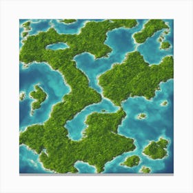 Island Map Canvas Print