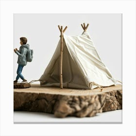 Man With A Tent 1 Canvas Print