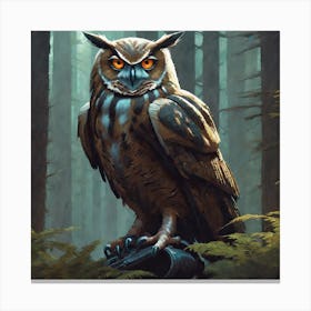 Owl In The Forest 93 Canvas Print