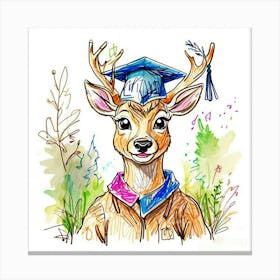 Graduation Deer 10 Canvas Print