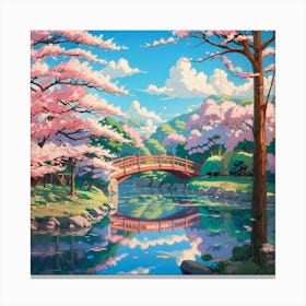 Cherry Blossom Bridge 1 Canvas Print