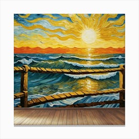 Sunset By Vincent Van Gogh Canvas Print