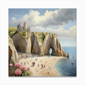 Roses On The Beach Canvas Print