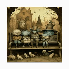 Spooky Bench Canvas Print