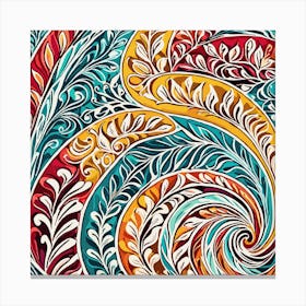 Swirling Floral Pattern Canvas Print