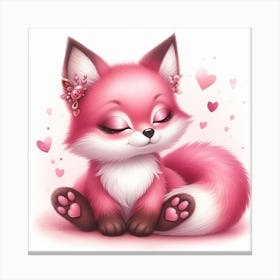 Fox Valentine's day Canvas Print
