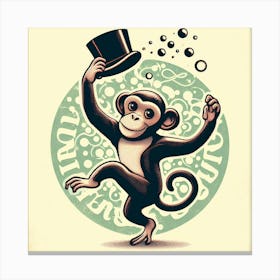 Monkey In Top Hat 1 Canvas Print