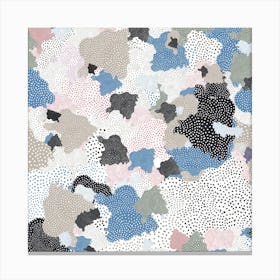 Abstract Clouds Dots Texture Pink Blue Square Canvas Print