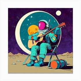 Astronaut Playing Guitar Stampe su tela