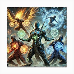 A Depiction Of Units With Mastery Over Fire, Earth Canvas Print