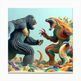 Godzilla Vs King Kong Canvas Print