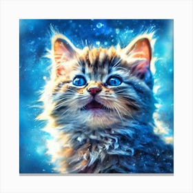 Kitten With Blue Eyes Canvas Print