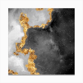 100 Nebulas in Space with Stars Abstract in Black and Gold n.098 Canvas Print