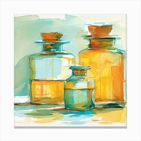 Watercolor Jars Canvas Print