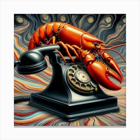 Lobster On A Telephone Canvas Print