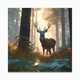 Deer In The Forest 179 Canvas Print