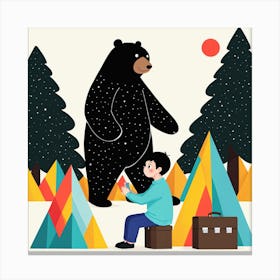 Bear In The Woods Canvas Print