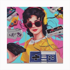 Video Game Girl Canvas Print