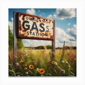 A Old Vintage Gas Station Sign 2 Canvas Print