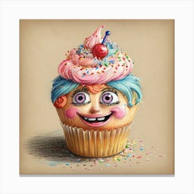 Clown Cupcake 2 Canvas Print