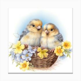 Birds In A Basket Canvas Print