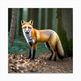 Red Fox In The Forest 18 Canvas Print